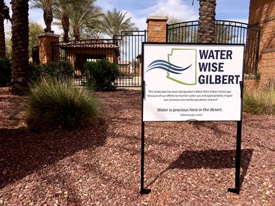 A Water Wise Gilbert landscape where water use has been monitored and landscape plants and turf are appropriately irrigated 